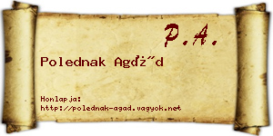 Polednak Agád névjegykártya